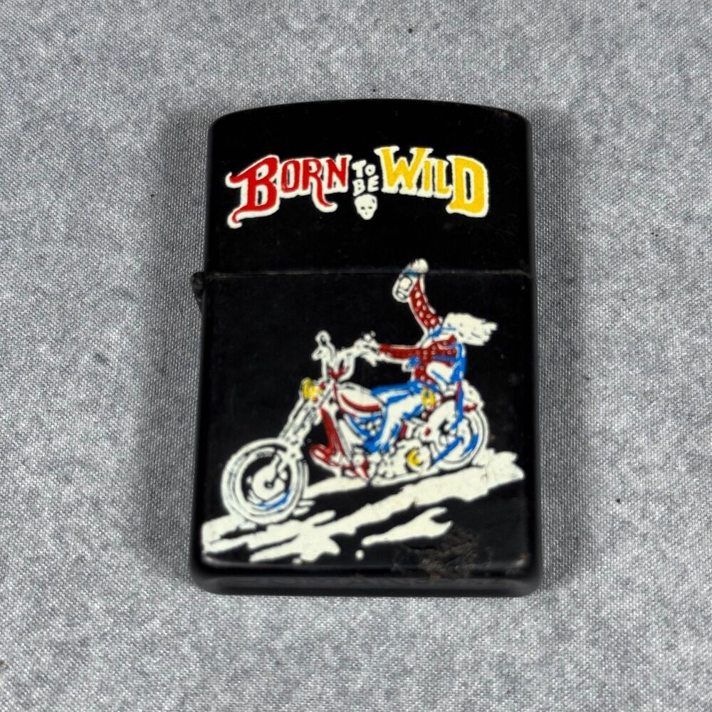 Vintage 90s ROMAN "Born To Be Wild" Flip Top Lighter Unused/New Old Stock